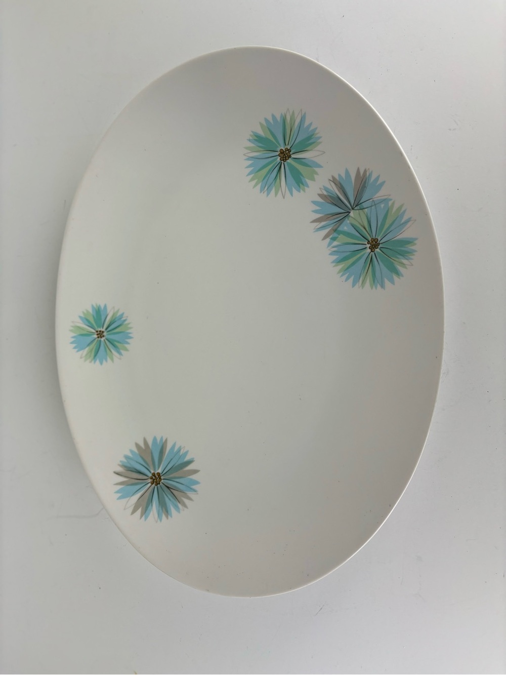 Vintage-Ironstone/Kokure Ware-Gay Dawn-Blue/Grey Floral Oval Platter-MCM